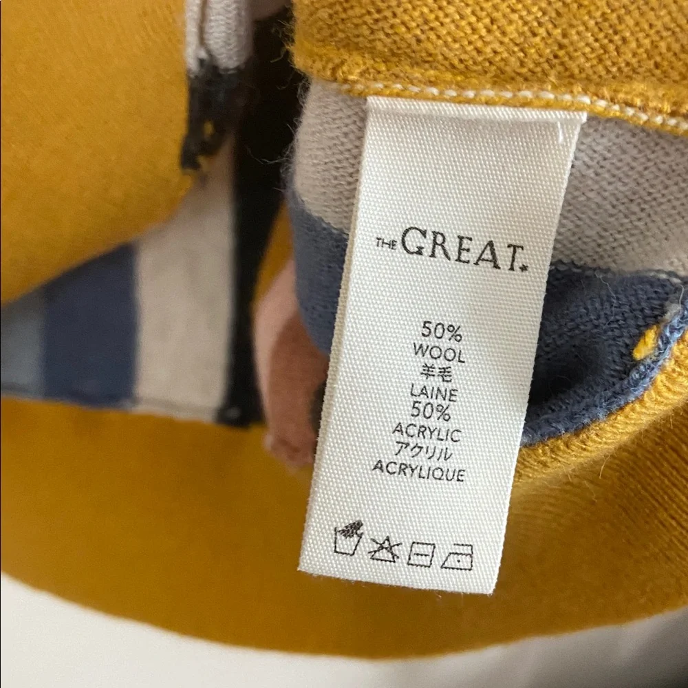 The GREAT. The Boxy Varsity Striped Cardigan Sweater Large - Picture 7 of 10